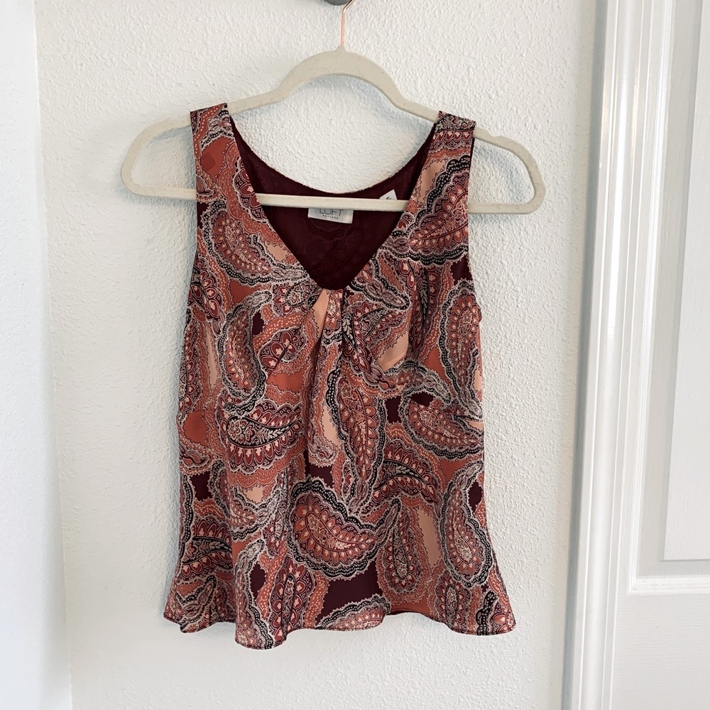 LOFT Paisley Sleeveless Blouse